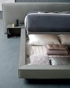 Letto imbottito con contenitore 200 x 200 Artigianale a prezzo ribassato