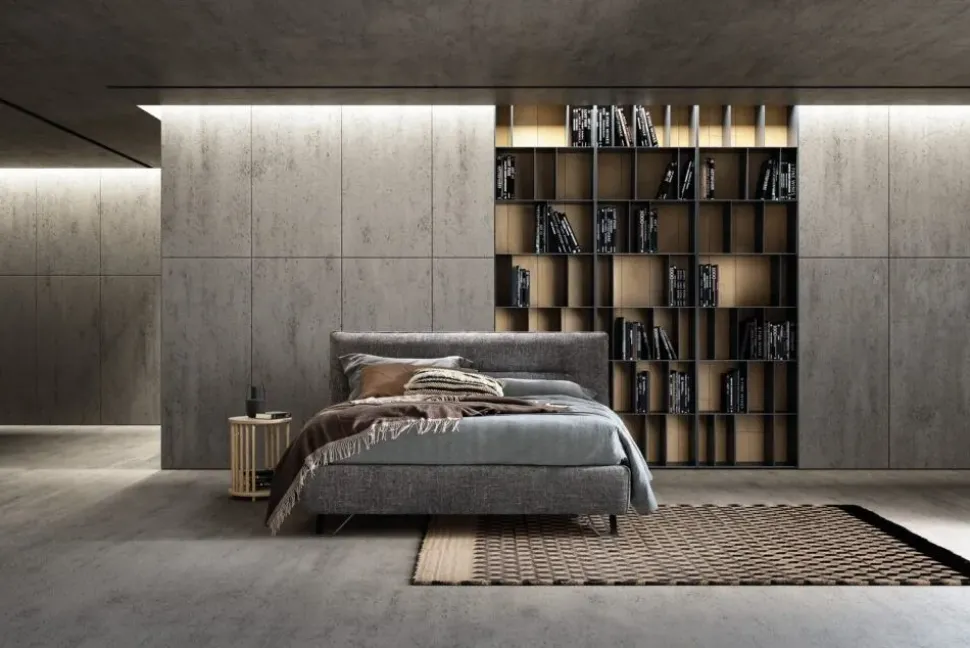 Letto imbottito con contenitore Charlie Artigianale a prezzo ribassato