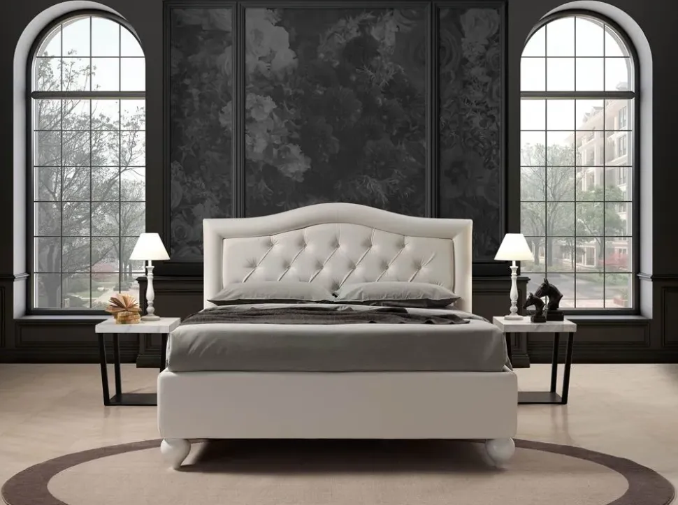 Letto imbottito con contenitore Nabucco Artigiana letti a prezzo ribassato