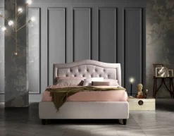 Letto imbottito con contenitore Nabucco Artigiana letti a prezzo ribassato