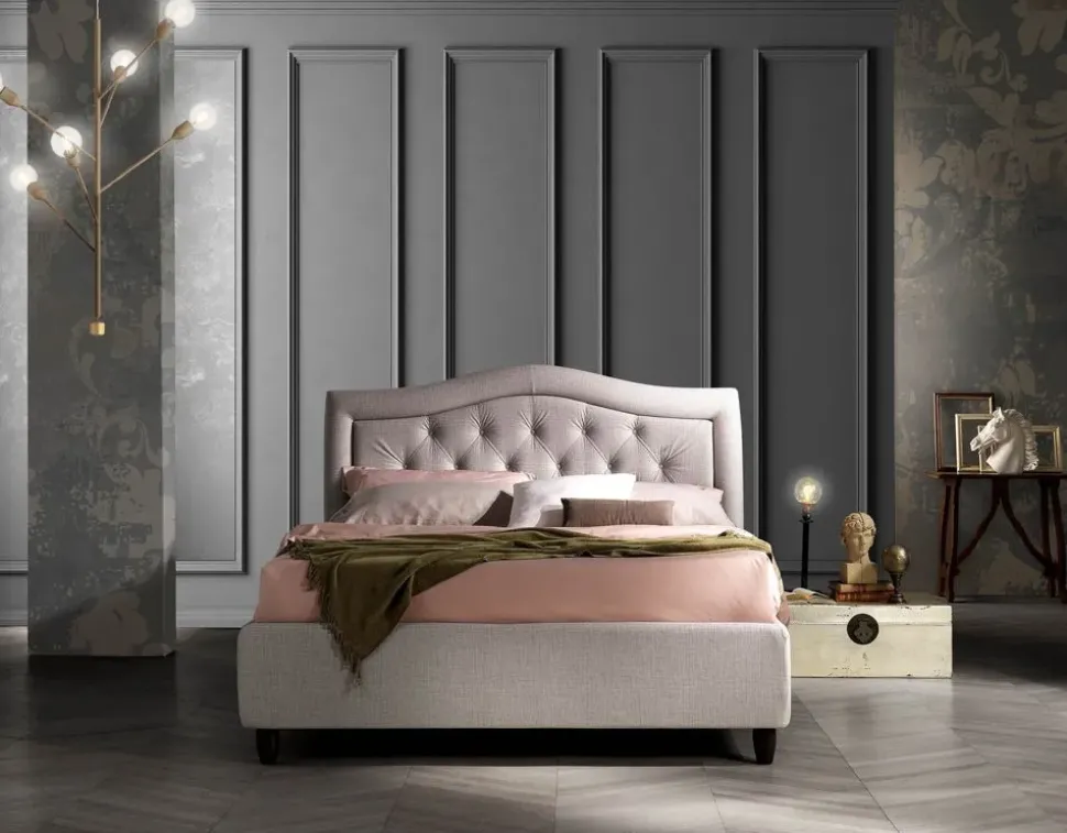 Letto imbottito con contenitore Nabucco Artigiana letti a prezzo ribassato