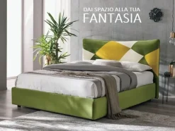 Letto imbottito con contenitore Spring Artigianale a prezzo ribassato