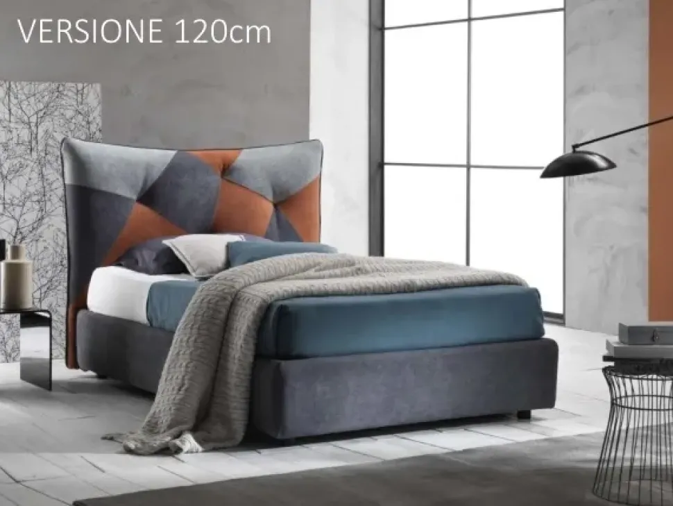 Letto imbottito con contenitore Spring Artigianale a prezzo ribassato