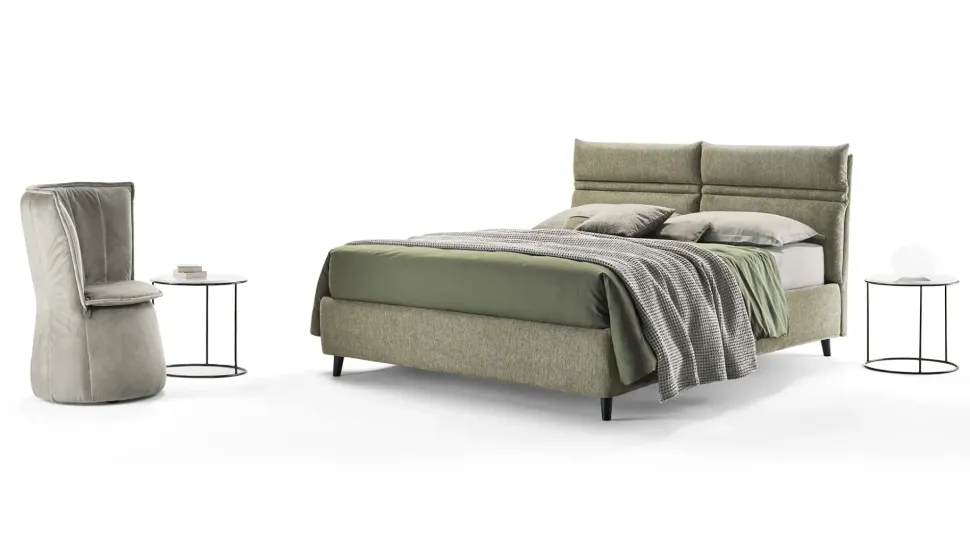 Letto imbottito con contenitore Linus Rosini a prezzo scontato