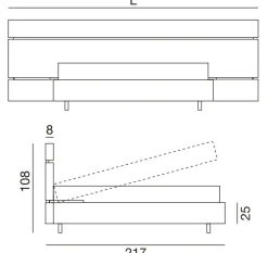 Letto imbottito con contenitore Infinito Twils a prezzo ribassato