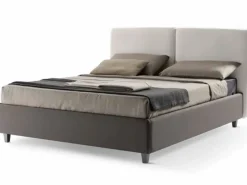 Letto imbottito con contenitore Camilla testata liscia Stilfar a prezzo scontato
