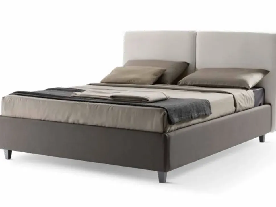 Letto imbottito con contenitore Camilla testata liscia Stilfar a prezzo scontato