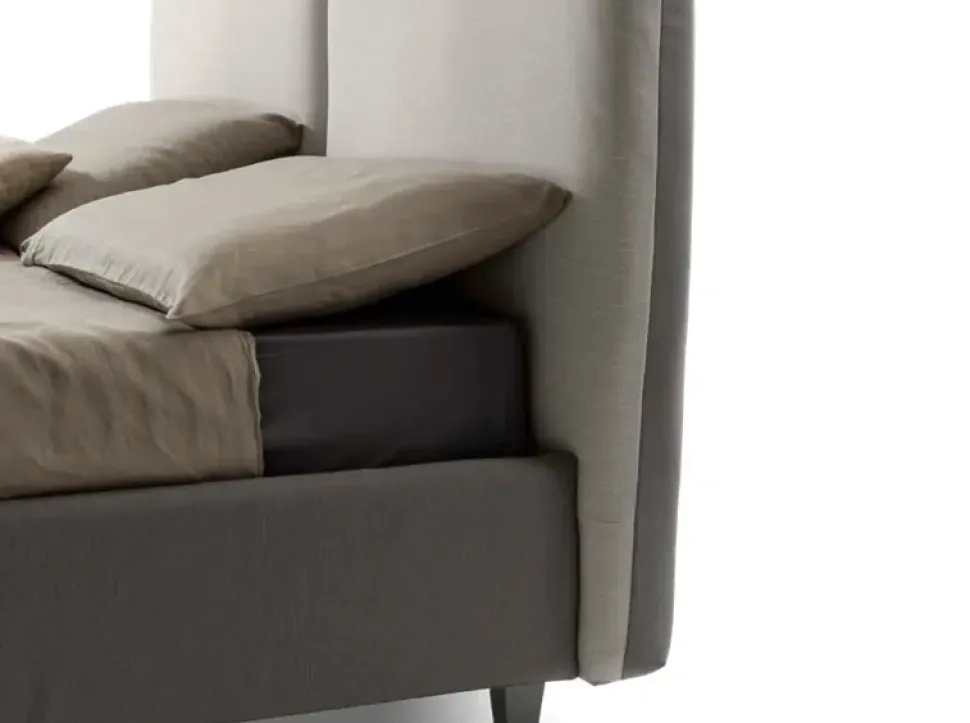 Letto imbottito con contenitore Camilla testata liscia Stilfar a prezzo scontato