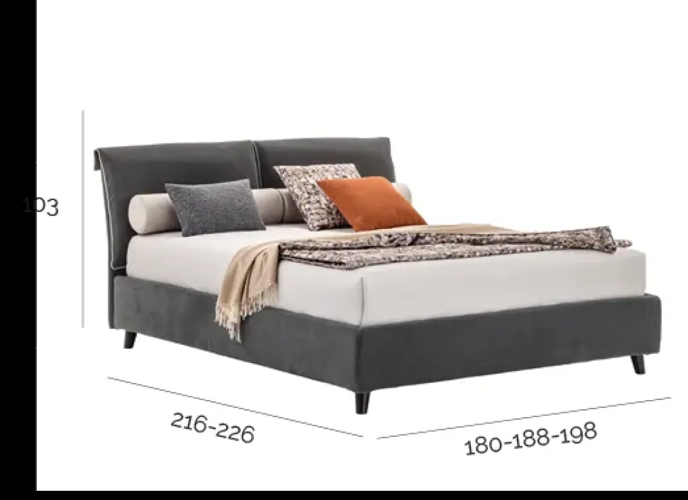 Letto imbottito con contenitore River V&nice a prezzo ribassato