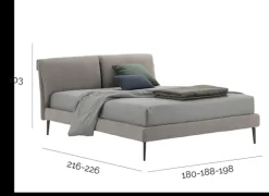 Letto imbottito con contenitore River V&nice a prezzo ribassato