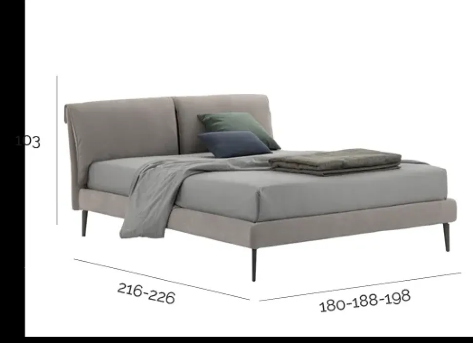 Letto imbottito con contenitore River V&nice a prezzo ribassato