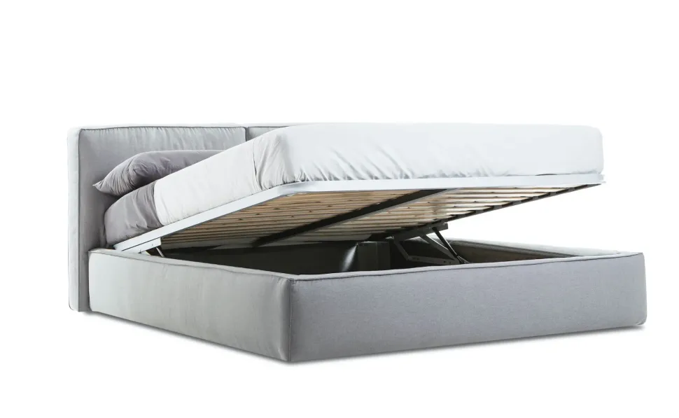 Letto imbottito con contenitore Herman Collezione esclusiva a prezzo ribassato
