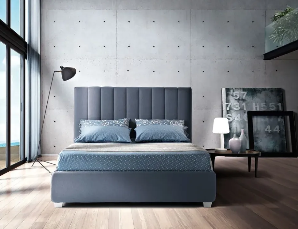 Letto imbottito con contenitore Navajo alto Artigiana letti a prezzo ribassato