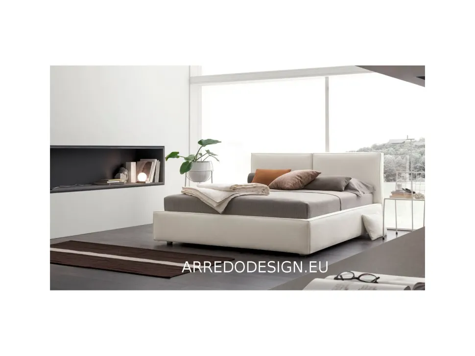 Letto imbottito con contenitore Vega duo slim V&nice a prezzo ribassato