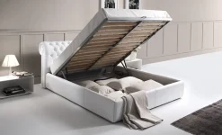 Letto imbottito con contenitore Rey nl Md work a prezzo scontato