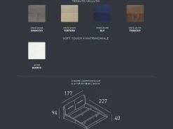 Letto imbottito con gambe Stromboli Target point a prezzo ribassato