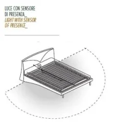 Letto imbottito con gambe Letto maxi con led180 x 200 luxury  Md work a prezzo scontato