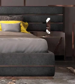 Letto imbottito con giroletto Letto acciaio oro rosa Md work a prezzo scontato