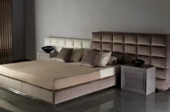 Letto imbottito con giroletto Letto maxi centauro velluto  Md work a prezzo scontato