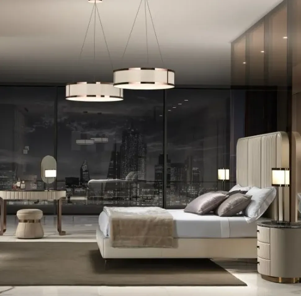 Letto imbottito modello Letto maxi 200 x 200 luxury venice di Md work scontato 41%