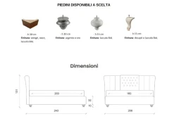 Letto imbottito modello Letto veneziano luxury italia pelle  di Md work scontato 45%