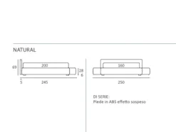 Letto imbottito modello Natural di Samoa scontato 35%