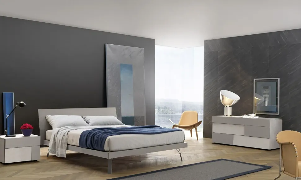 Letto in laccato con gambe Folio graphic Sangiacomo a prezzo ribassato