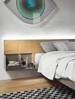 Letto in legno con gambe Letto effetto sospeso Sangiacomo a prezzo ribassato