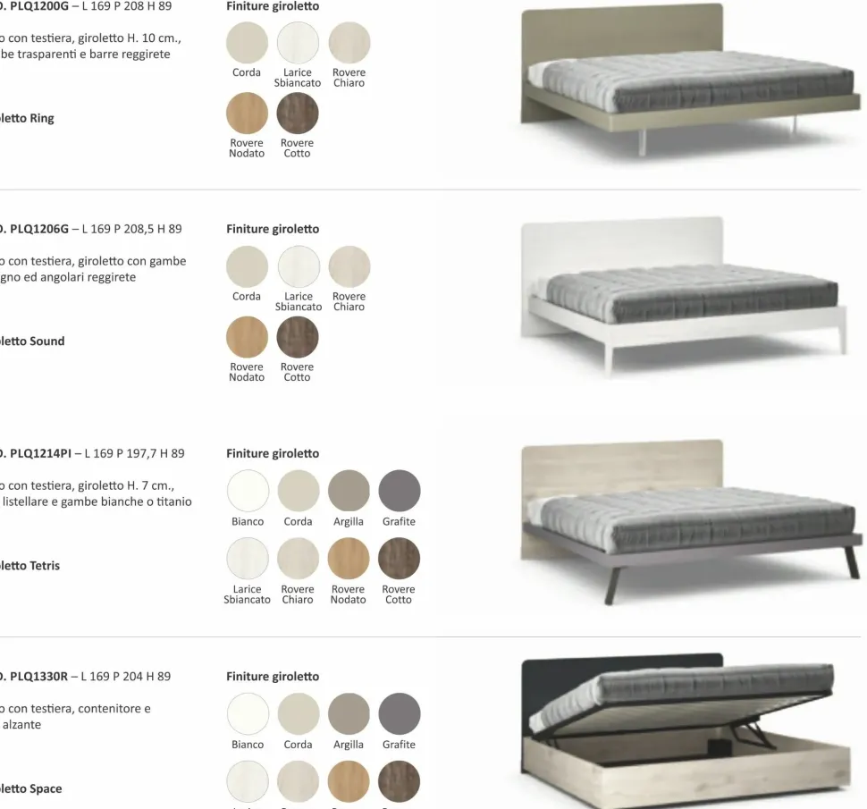 Letto in legno con gambe Quadro matrimoniale Zg mobili a prezzo scontato