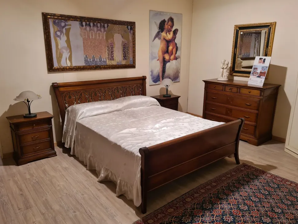 Letto in legno con giroletto Le primule Le fablier a prezzo scontato