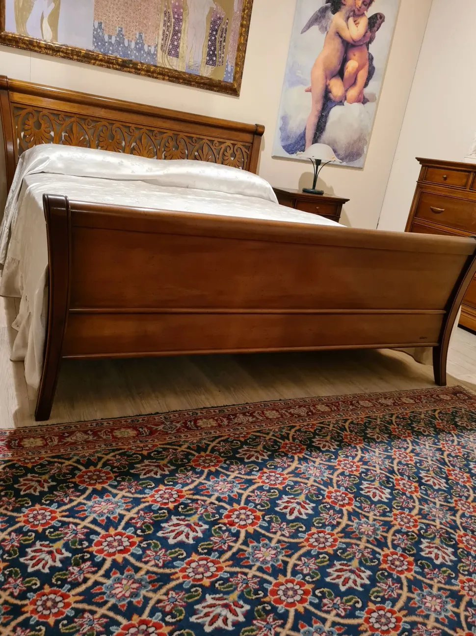 Letto in legno con giroletto Le primule Le fablier a prezzo scontato