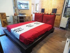 Letto in legno con giroletto Letto zedn japan legno ebambu con cuscinoni red Nuovi mondi cucine a prezzo scontato