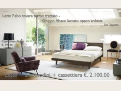 Letto in legno con giroletto Febo Sangiacomo a prezzo ribassato