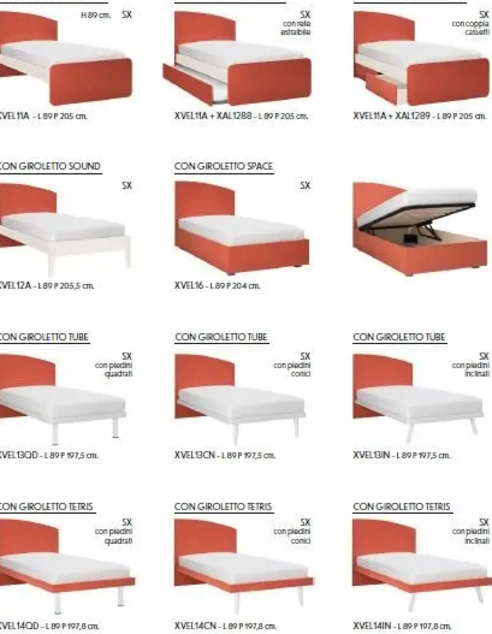 Letto in legno con pediera Vela Zg mobili a prezzo ribassato