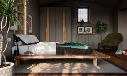 Letto in legno modello Letto  matyrimoniale zen japan in legno  di Nuovi mondi collection scontato 50%