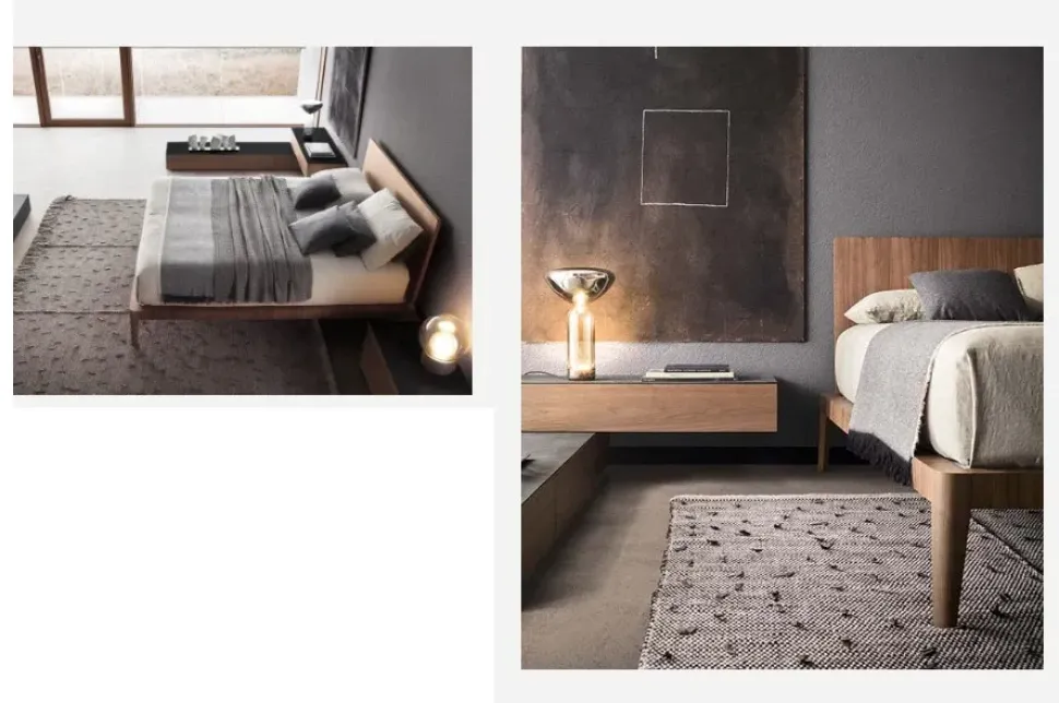 Letto in legno modello Spillo e materasso rising dorelan di Pianca scontato 31%