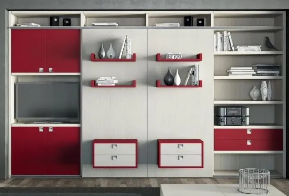 LETTO Letto a scomparsa matrimoniale ante scorrevoli soggiorno Artigianale in OFFERTA OUTLET - 22%