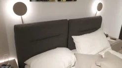 LETTO Letto bishape con 2 testiere rettangolari e lampade led Caccaro a PREZZI OUTLET