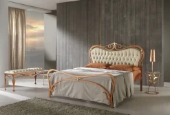 Letto Letto in ferro color rame e pelle luxury  Md work SCONTATO a PREZZI OUTLET