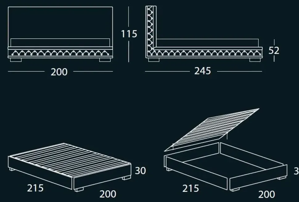 LETTO Letto luxury san marco Md work in OFFERTA OUTLET - 45%