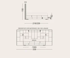 Letto Letto maxi velluto acciaio  di Md work scontato del 31%