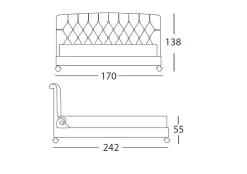 Letto Luxury fogia laccato venziano 700 Md work SCONTATO a PREZZI OUTLET