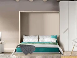 Letto matrimoniale a scomparsa Artigianale, finitura tortora. Prezzo scontato!