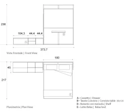 Letto matrimoniale Composizione letto/tavolo/soggiorno Artigianale con un ribasso IMPERDIBILE