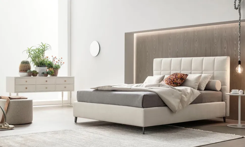 Letto matrimoniale con contenitore Victor trapuntato V&nice a prezzo ribassato