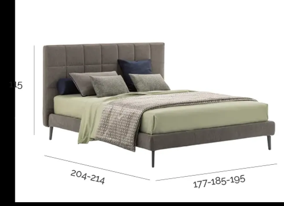 Letto matrimoniale con contenitore Victor trapuntato V&nice a prezzo ribassato