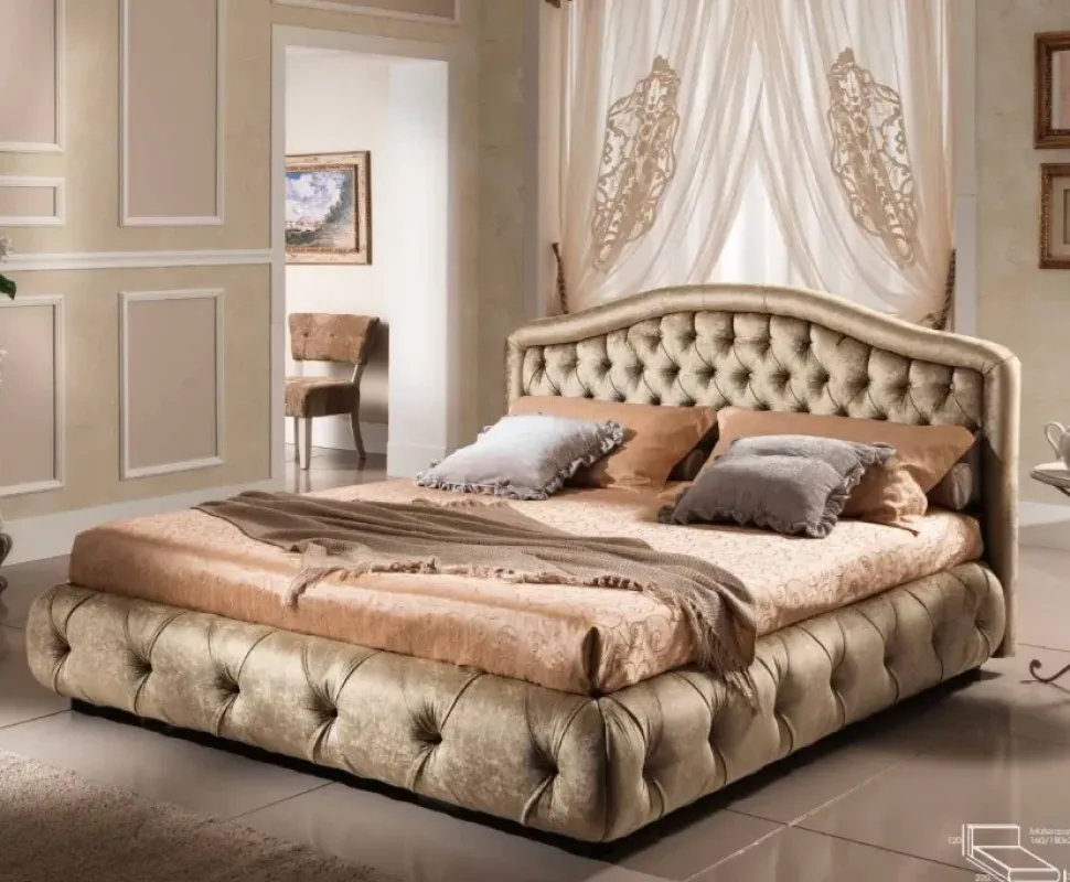 Letto matrimoniale con giroletto Letto velluto 180x200 o 160x200 principato di monaco Md work a prezzo scontato