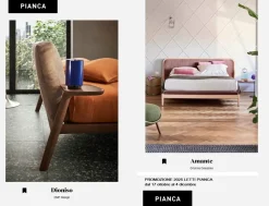 Letto matrimoniale con piedini Promoletti Pianca a prezzo ribassato