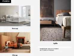 Letto matrimoniale con piedini Promoletti Pianca a prezzo ribassato