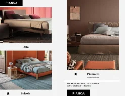 Letto matrimoniale con piedini Promoletti Pianca a prezzo ribassato